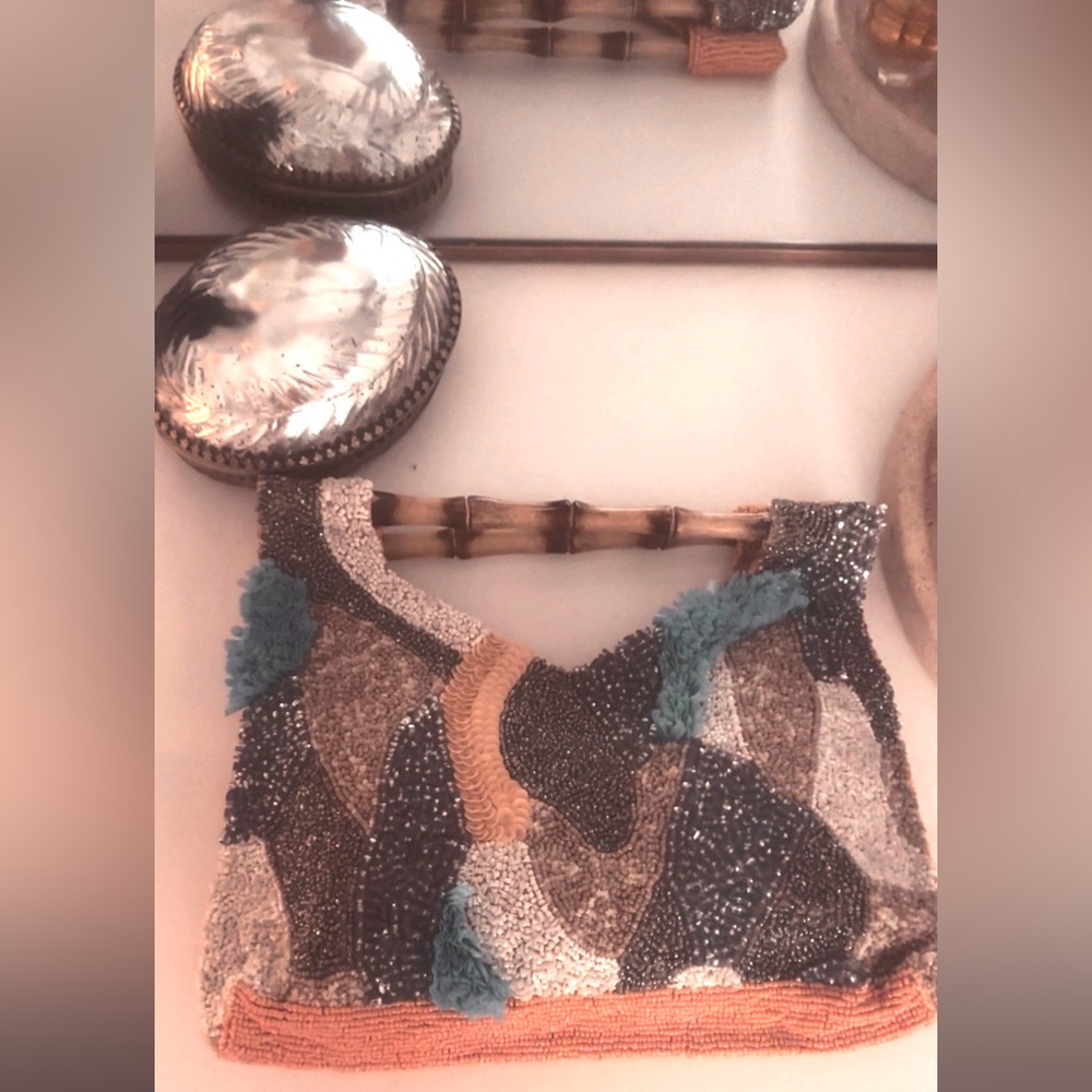 Anthropologie Multicolor Beaded Clutch